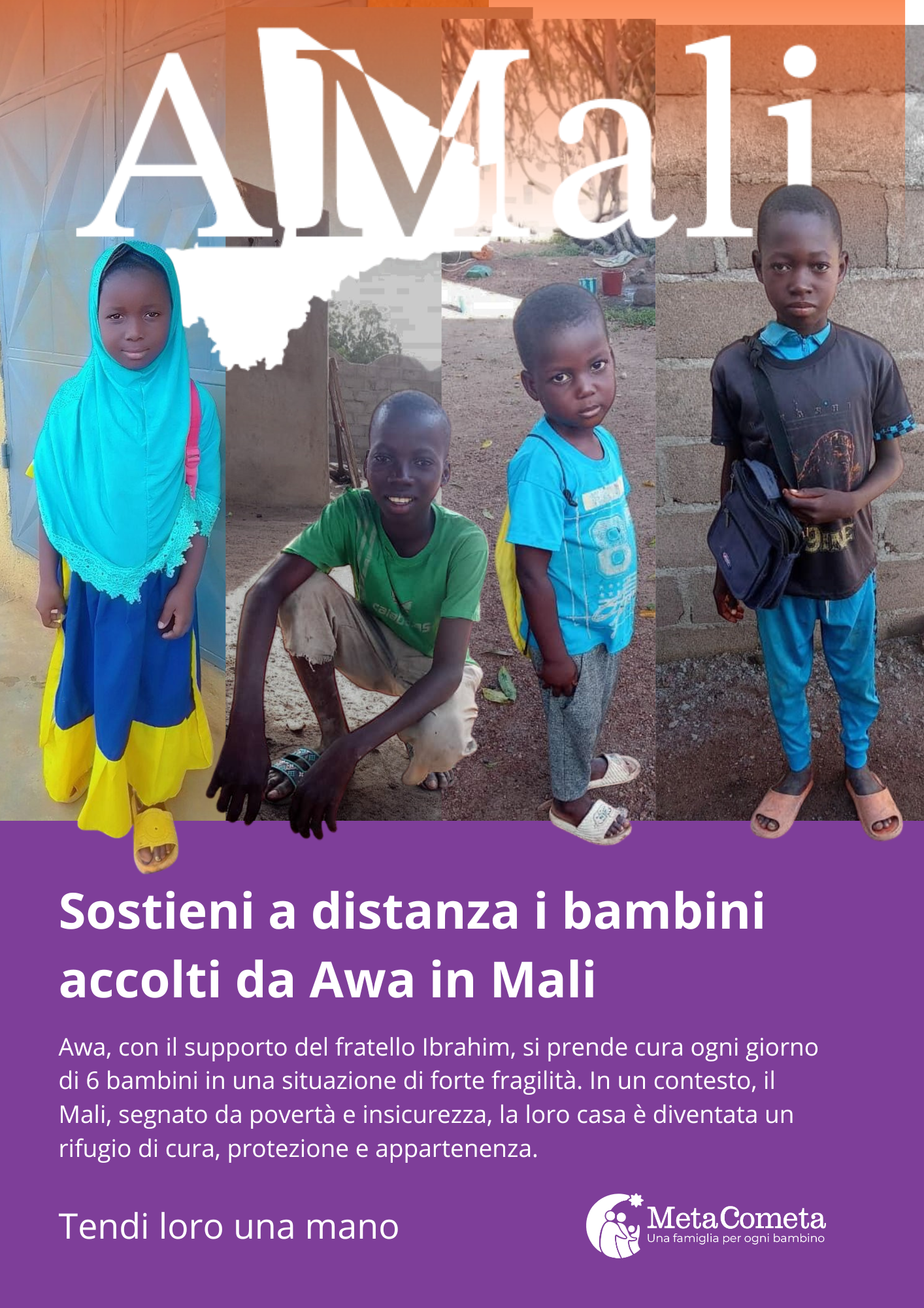 I sei bambini accolti da Awa a Bougouni, Mali — campagna aMALI
